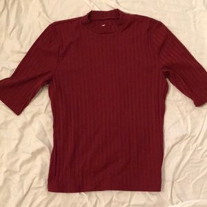 Robbed high neck top